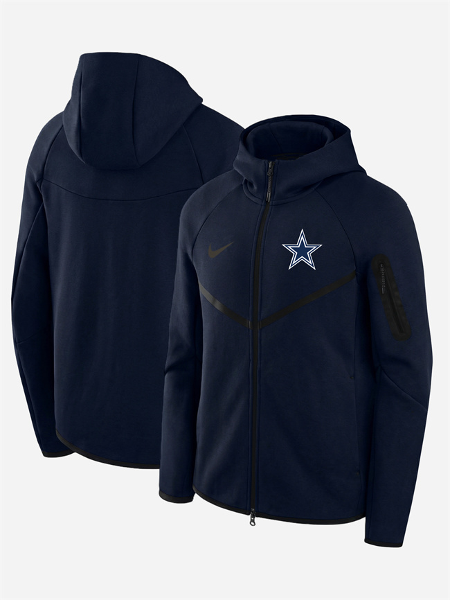 Men's Dallas Cowboys Navy Tech Fleece Full-Zip Windrunner Hoodie